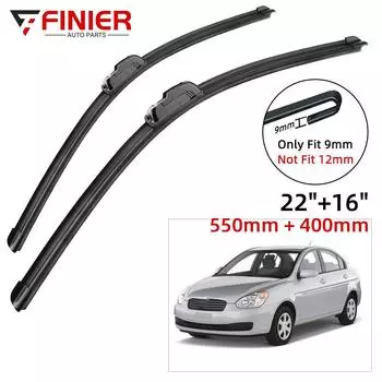 2 шт. щетки стеклоочистителя для Hyundai Accent MC 2006-2011 22 16 подходят для переднего лобового стекла, щетки для окон, резак, аксессуары 2007 2008 2009 2010 2011