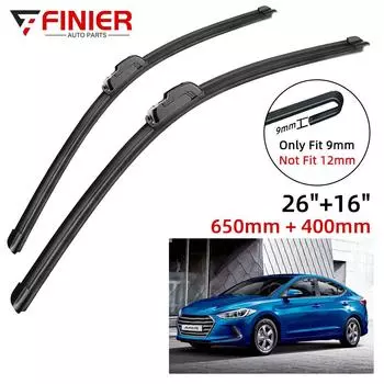 2 шт. щетки стеклоочистителя для Hyundai Elantra AD Avante Super Elantra 2016-2019 26 16 подходят для переднего лобового стекла, щетки для окон, резак, аксессуары