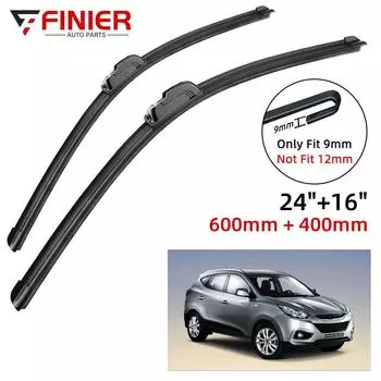 2 шт. щетки стеклоочистителя для Hyundai ix35 2010-2015 24 16 подходят для переднего лобового стекла, щетки для окон, резак, аксессуары 2010 2011 2012 2013 2014 2015