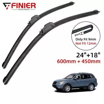 2 шт. щетки стеклоочистителя для Hyundai Santa Fe CM MK2 2007-2012 24 18 подходят для переднего лобового стекла, щетки для окон, резак, аксессуары 2009 2010 2011 2012