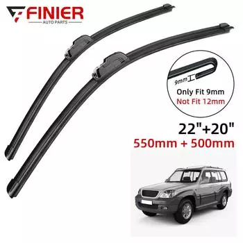 2 шт. щетки стеклоочистителя для Hyundai Terracan 2001-2007 22 20 подходят для переднего лобового стекла, щетки для окон, резак, аксессуары 2003 2004 2005 2006 2007