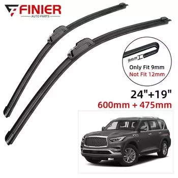 2 шт. щетки стеклоочистителя для INFINITI QX80 2014-2016 24 19 подходят для переднего лобового стекла, щетки для окон, резак, аксессуары 2014 2015 2016