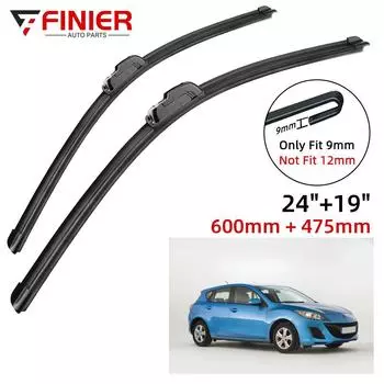 2 шт. щетки стеклоочистителя для Mazda 3 BL MK2 хэтчбек 2009-2013 24 19 подходят для переднего лобового стекла, щетки для окон, резак, аксессуары 2011 2012 2013