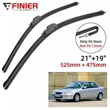 2 шт. щетки стеклоочистителя для Mazda Protege Family 323 BJ 1998-2003 21 19 подходят для переднего лобового стекла, щетки для окон, резак, аксессуары 2001 2002 2003