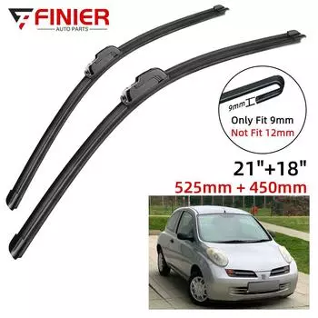 2 шт. щетки стеклоочистителя для Nissan Micra K12 2002-2010 21 18 подходят для переднего лобового стекла, щетки для окон, резак, аксессуары 2006 2007 2008 2009 2010