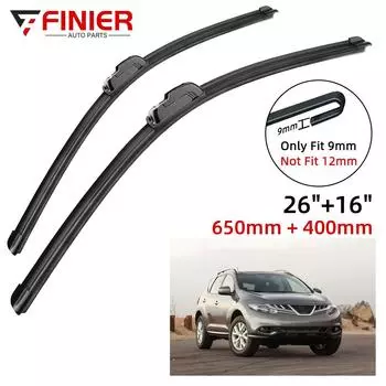 2 шт. щетки стеклоочистителя для Nissan Murano Z51 2009-2014 26 16 подходят для переднего лобового стекла, щетки для окон, резак, аксессуары 2010 2011 2012 2013 2014