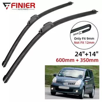 2 шт. щетки стеклоочистителя для Nissan Note 2006-2013 24 14 подходят для переднего лобового стекла, щетки для окон, резак, аксессуары 2008 2009 2010 2011 2012 2013