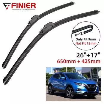 2 шт. щетки стеклоочистителя для Nissan Qashqai J11 2013-2020 26 17 подходят для переднего лобового стекла, щетки для окон, резак, аксессуары 2016 2017 2018 2019 2020