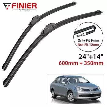 2 шт. щетки стеклоочистителя для Nissan Tiida C11 2004-2012 24 14 подходят для переднего лобового стекла, щетки для окон, резак, аксессуары 2008 2009 2010 2011 2012