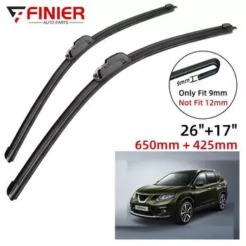 2 шт. щетки стеклоочистителя для Nissan X Trail T32 2014-2019 26 17 подходят для переднего лобового стекла, щетки для окон, резак, аксессуары 2015 2016 2017 2018 2019