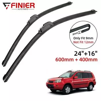 2 шт. щетки стеклоочистителя для Nissan X Trail T30 2000-2007 24 16 подходят для переднего лобового стекла, щетки для окон, резак, аксессуары 2003 2004 2005 2006 2007