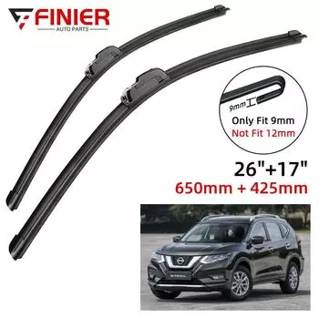 2 шт. щетки стеклоочистителя для Nissan X-Trail T32 2013-2019 26 17 подходят для переднего лобового стекла, щетки для окон, резак, аксессуары 2014 2015 2016 2017 2018