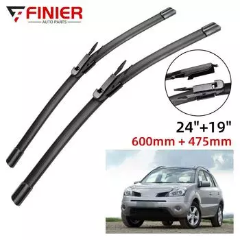 2 шт. щетки стеклоочистителя для Renault Koleos MK1 2008-2016 24 19 подходят для переднего лобового стекла, щетки для окон, резак, аксессуары 2012 2013 2014 2015 2016