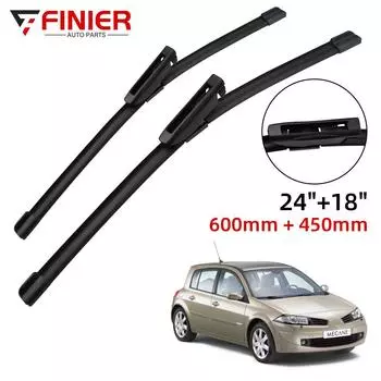 2 шт. щетки стеклоочистителя для Renault Megane 2 MK2 2006-2008 24 18 подходят для переднего лобового стекла, щетки для окон, резак, аксессуары 2006 2007 2008
