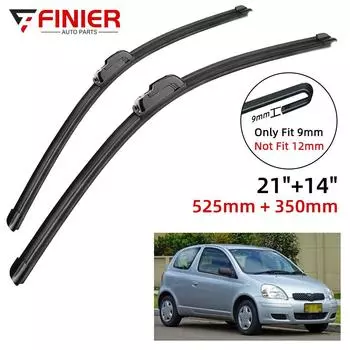 2 шт. щетки стеклоочистителя для Toyota Yaris MK1 1999-2005 21 14 подходят для переднего лобового стекла, щетки для окон, резак, аксессуары 2001 2002 2003 2004 2005