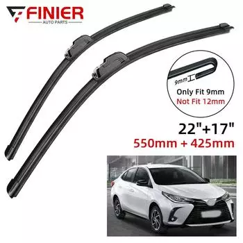 2 шт. щетки стеклоочистителя для Toyota Yaris 2012-2022 22 17 подходят для переднего лобового стекла, щетки для окон, резак, аксессуары 2017 2018 2019 2020 2021 2022