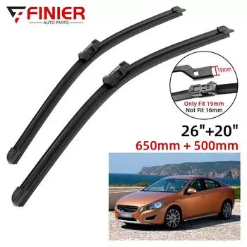 2 шт. щетки стеклоочистителя для Volvo S60 II 2010-2018 26 20 подходят для переднего лобового стекла, щетки для окон, резак, аксессуары 2013 2014 2015 2016 2017 2018