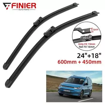 2 шт. щетки стеклоочистителя для VW Caddy 2007-2016 24 18 подходят для переднего лобового стекла, щетки для окон, резак, аксессуары 2010 2011 2012 2013 2014 2015 2016