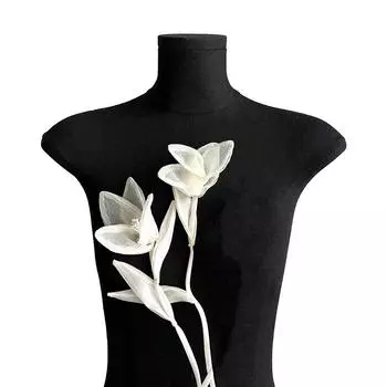 2 шт., сделай сам, нашивка на одежду в виде цветка магнолии, аксессуары, свитер, платье, украшение, аппликация бежевый