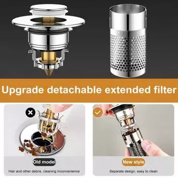 2 шт. Сельскохозяйственный фильтр для слива раковины с латунным сердечником, простая установка фильтра для раковины