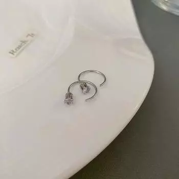 2 шт. серьги-гвоздики из сплава в форме цветка козелка для женщин, круглые маленькие серьги с кристаллами для пирсинга септума, изысканные модные украшения золотой