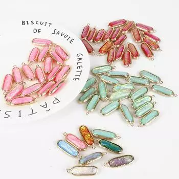 2 шт., серьги из смолы, аксессуары, браслет, подвески, металлические медные подвески, овальные позолоченные подвески для изготовления ювелирных изделий