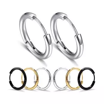 2 шт. серьги-кольца для женщин и мужчин, серьги-кольца из нержавеющей стали, круглые серьги в стиле панк, мужские украшения для пирсинга, аксессуары толщиной 2,0 мм/2,5 мм 8mm