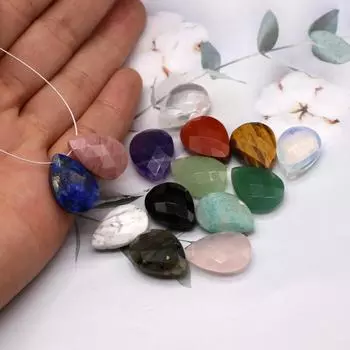 2 шт. серьги кулон натуральный камень каплевидной формы крестообразный кулон для изготовления ювелирных изделий браслет ожерелье аксессуар 2pcs/18x13mm