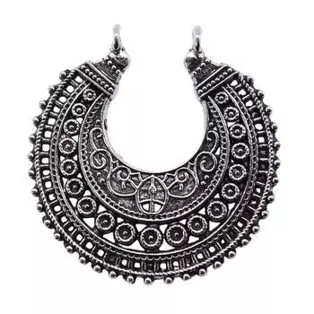 2 шт., серьги-подвески в форме полумесяца, разъем для ювелирных изделий, аксессуары, античное серебро, цвет цинкового сплава 38X37 мм