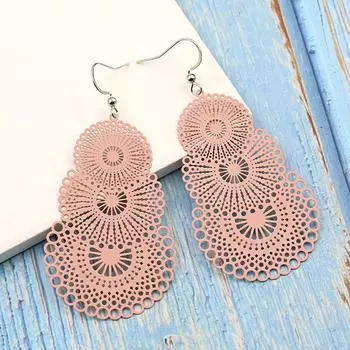 2 шт. серьги женские из сплава темперамент макарон круглая геометрия цветок конфеты красочные серьги