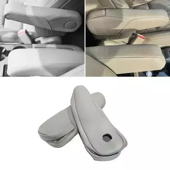 2 шт. серая искусственная кожа с губкой, чехол на подлокотник для Honda CRV CR-V 2007 2008 2009, внутренняя отделка ручки подлокотника бокового сиденья