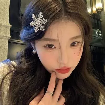 2 шт. серебристая заколка для волос в виде снежинки для женщин и девочек, милая челка, боковая заколка, блестящие заколки для волос с блестящими краями, рождественский головной убор Xms серебряный