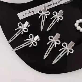 2 шт. Серебряный бант заколка для волос милые заколки шпильки аксессуары для волос для женщин стиль головной убор головной убор