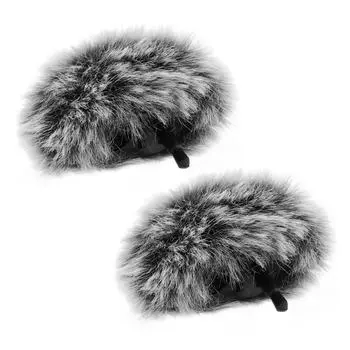 2 шт. серых ветрозащитных экрана для микрофона DJI MIC 2, пушистая ветрозащитная муфта из пеноматериала