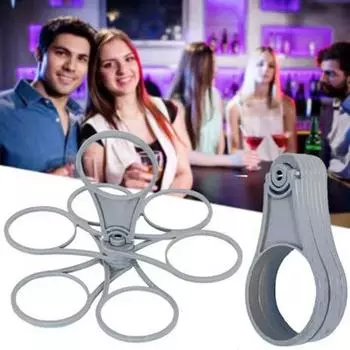 2 шт. серый держатель для стаканов на 6 чашек, переносной держатель для кофейных чашек, держатель для бара 2Pcs