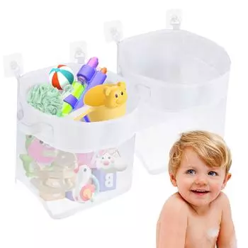 2 шт., сетчатая ванна для детской ванной, корзина для хранения детских игрушек, дышащая, большая вместимость, детские игры, органайзер для игрушек в ванной