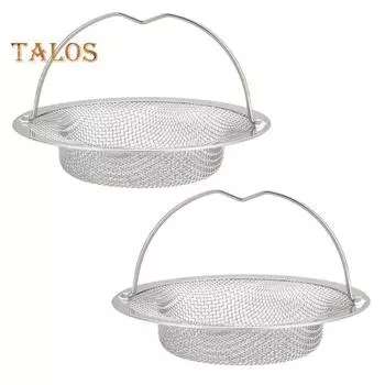 2 шт. сетчатые фильтры для раковины из нержавеющей стали с ручкой для улавливания волос, многоразовые нержавеющие мойки диаметром 4,3 дюйма, встроенный дизайн, кухонная мойка 2pcs