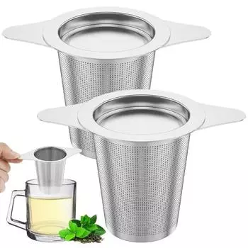 2 шт. сетка из нержавеющей стали для заваривания чая с двойной ручкой корзина для заваривания рассыпного чая кухня Single Handle