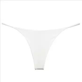 2 шт. сексуальные бесшовные трусики для женщин мягкие тонкие полоски стринги женское атласное нижнее белье женские трусики бикини стринги S белый