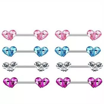 2 шт., сексуальный зажим для сосков, шпилька для сосков, кольцо для сосков из нержавеющей стали, кольцо в форме сердца, сердце, цепочка для тела, кольцо для сосков, ювелирные изделия