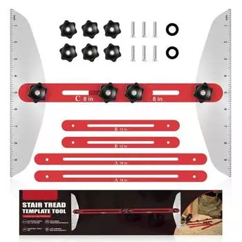 2 шт. Шаблон для ступеней лестницы, прочная конструкция, портативный двухгаечный измеритель ступеней лестницы