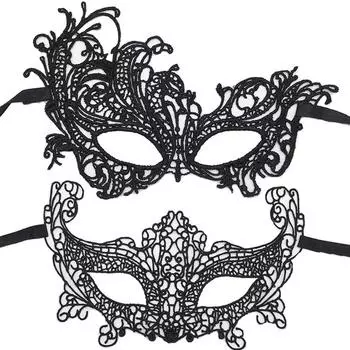 2 шт., шар для макияжа на Хэллоуин, кружевная маска на половину лица 2PCS