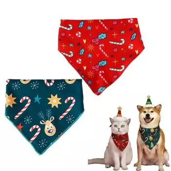 2 шт. шарф с треугольными фигурками летучая мышь аксессуары для одежды для котят Рождественская елка головной убор для собак аксессуары для домашних животных S красный