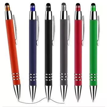 2 шт. шариковых ручек со стилусом, 1,0 мм выдвижная шариковая ручка со средним кончиком, гладкая ручка для письма, металлическая ручка-стилус, хорошая ручка для сенсорных экранов