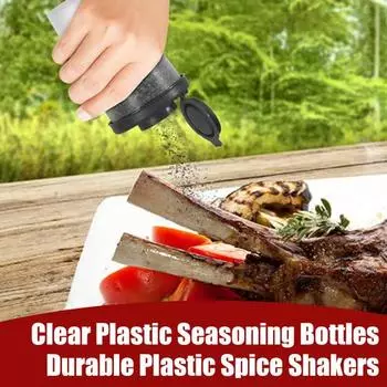 2 шт. шейкеры для соли и перца, многоразовый набор банок для специй для кемпинга, пикника, путешествий, ланч-боксы, герметичный влагостойкий дозатор с крышками чёрный