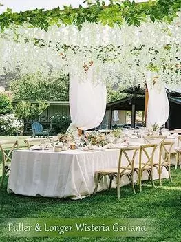 2 шт. шелковая цветочная гирлянда из глицинии 180 см искусственные цветы глицинии для украшения свадебной арки настоящий плющ домашний садовый декор искусственный цветок фиолетовый