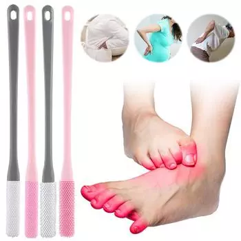 2 шт. Щетка для чистки пальцев ног, силиконовая щетка для ног, отшелушивающий лосьон, аппликатор, очиститель для ног, скраб для пожилых людей и инвалидов розовый