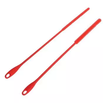 2 шт. Щетка для чистки трубочек, силиконовая, с высокой плотностью щетины, многоразовая, универсальная, для дома