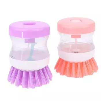 2 шт. Щетки для мытья посуды, автоматическое добавление жидкости, мытье кастрюль, мытье посуды, дозатор жидкого мыла, кухонный инструмент для уборки зелёный