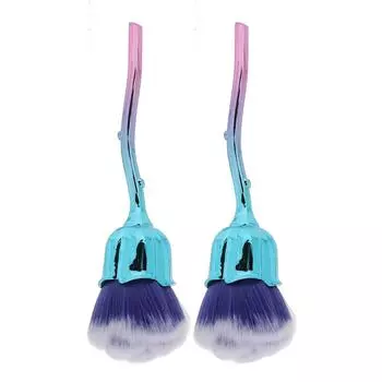 2 шт. Щеточка для ногтей с розовой ручкой, щетка для ногтей с пудрой, румянами